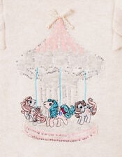 Monsoon x My Little Pony Sequin Carousel Ruffle Jumper, Ivory (IVORY), large