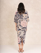 One Hundred Stars Rachel Floral Midi Dress, Brown (TAUPE), large