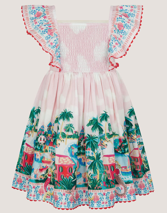 Resort Scene Smock Dress, Ivory (IVORY), large