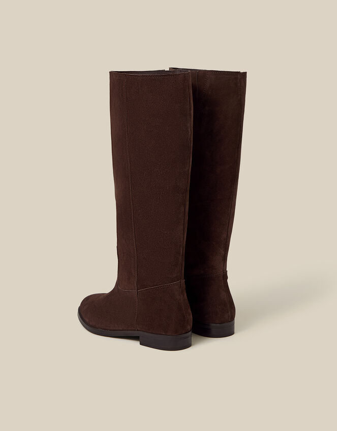 Jean Suede Knee High Boots, Brown (CHOCOLATE), large