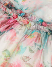 Baby Puff Sleeve Floral Chiffon Party Dress, Multi (MULTI), large