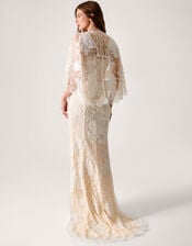 Eileen Cape Embellished Floral Lace Wedding Dress, Ivory (IVORY), large