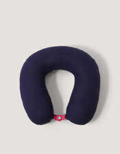 Plain Travel Pillow, Blue (NAVY), large