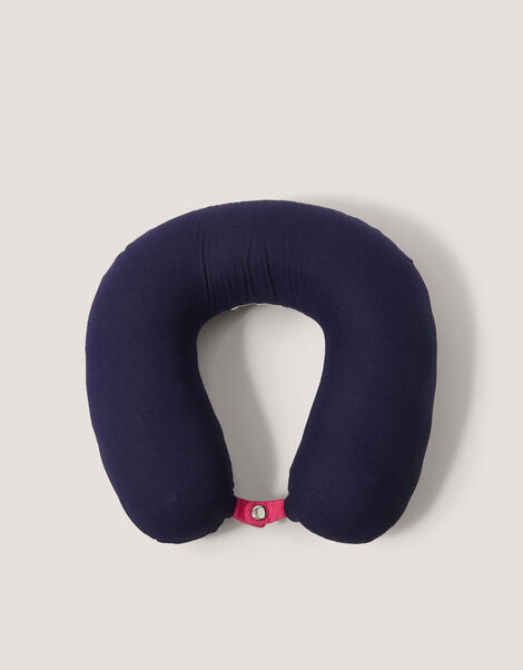 Plain Travel Pillow, Blue (NAVY), large