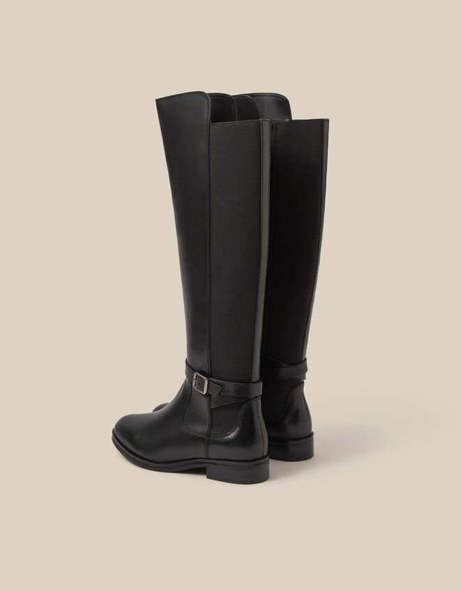 Milly Leather Knee High Boots , Black (BLACK), large